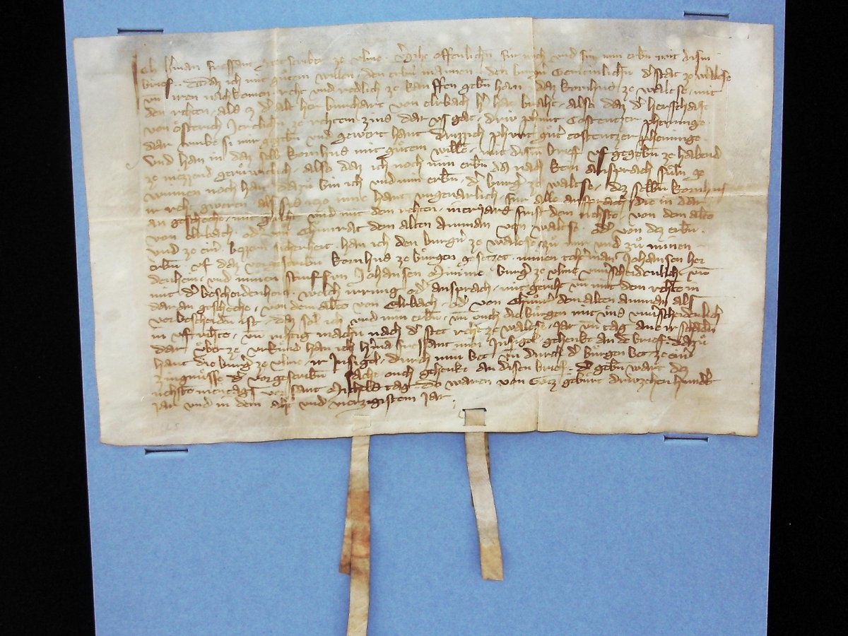 Kaufvertrag des Kornhauses aus dem 14. Jahrhundert